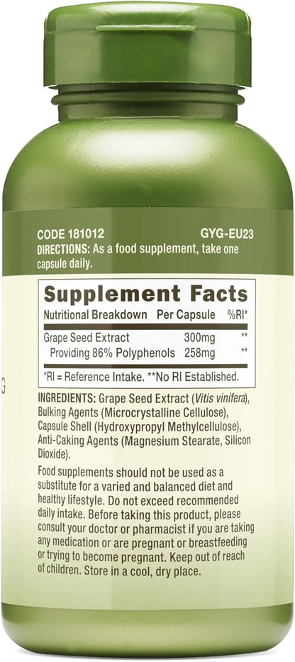 GNC Herbal Plus Grape Seed Extract 300mg Supplement, Vegetarian, 100 Servings