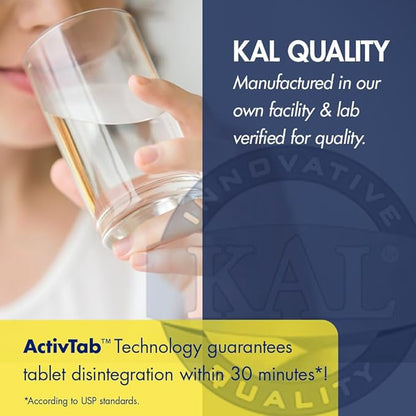 KAL Extra Strength Calcium Magnesium Tablets, 250 Count