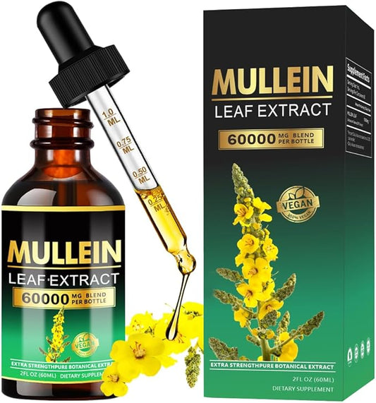 Centrum Mullein Drops for Lungs - Lung Cleanse - Leaf Extract - Herbal Supplements - Powerful Mullein for Immune Support,Detox & Respiratory Support (2 fl oz (Pack of 1))
