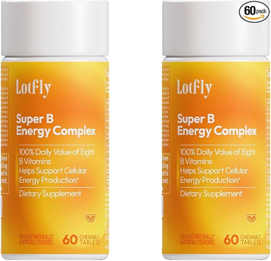 Vitamin B Complex with B1, B2, B3, B5, B6, B7, B9, B12 Taurine– Immune Support, Energy Metabolism and Nervous System – Super B-Complex with Blood Orange Powder – 120 Tablets for Men & Women