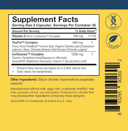Researched Nutritionals Revitalized Detox Duo - for Immune Support, Liver Health or A Full Body Detox Cleanse - Tri-Fortify Orange Liposomal Glutathione (450mg) Liquid & ToxinPul (2 Piece Set)