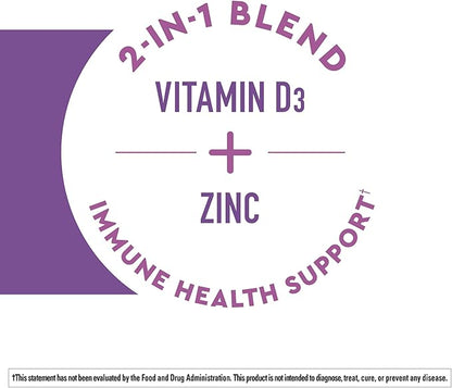 Nature Made Wellblends Elderberry with ImmuneCare, Vitamin D3 and Zinc, with Elderberry Flavor, 30 Fast Dissolve Tablets