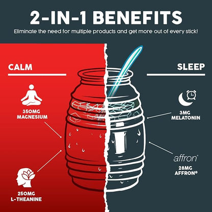 Salud 2-in-1 Sleep Aid + Calm Drink Mix, Punch Ponche Flavor, Melatonin, Magnesium, Saffron Extract, L-Theanine, Non-GMO, Gluten Free, Vegan, Low Calorie, 1g of Sugar (15 Servings)
