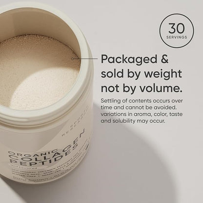 Sports Research® Organic Collagen Peptides - Hydrolyzed Type I & III Collagen Protein Powder Sustainably Sourced from Grass-Fed Bovine - Unflavored, Organic Certified & Gluten Free - 30 Servings