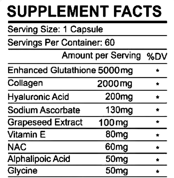 Skin Whitening - 10000mg Glutathione - Vitamin C & Collagen blend capsules - Fights Hyperpigmentation - Fair and Radiant Skin - Dark Spot Removal - Rejuvenation - Even Skin Tone - Anti-Aging
