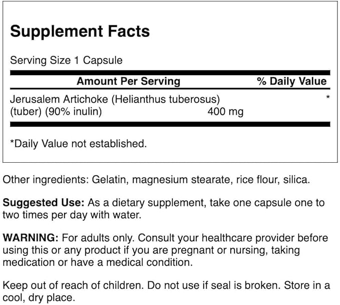 Swanson Full Spectrum Jerusalem Artichoke 400 Milligrams 60 Capsules