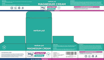Venture Pal Magnesium Lotion, Topical Magnesium Cream for Sleep, Leg Cramps & Pain, Muscle Relaxation, Calm, Moisturizing Supplement with Coconut Oil, Shea Butter & Hyaluronic Acid, Safe for Kids