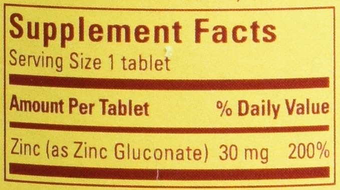 Nature Made Zinc Tabs - 30 mg - 100 ct (Pack of 2)
