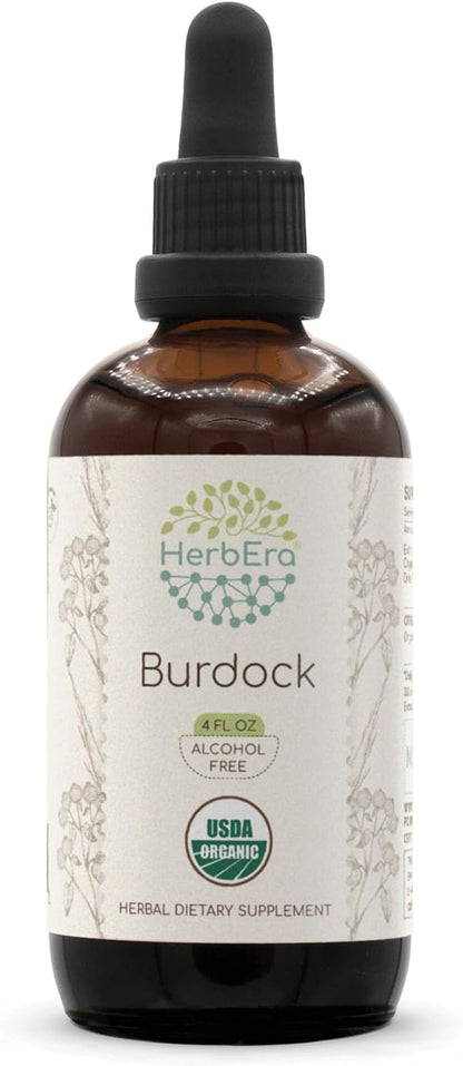 Burdock B120 USDA Organic Tincture | Alcohol-Free Extract, High-Potency Herbal Drops | Certified Organic Burdock (Arctium lappa) Dried Root (4 oz)