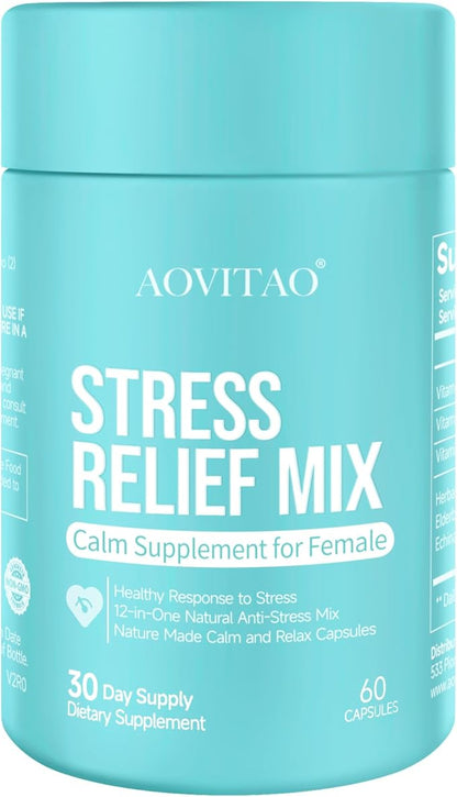 Ashwagandha for Women Supplement with L-Theanine Magnesium, Stress Relief, Focus and Relaxation Support Anxiery Pill