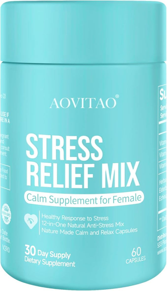 Ashwagandha for Women Supplement with L-Theanine Magnesium, Stress Relief, Focus and Relaxation Support Anxiery Pill