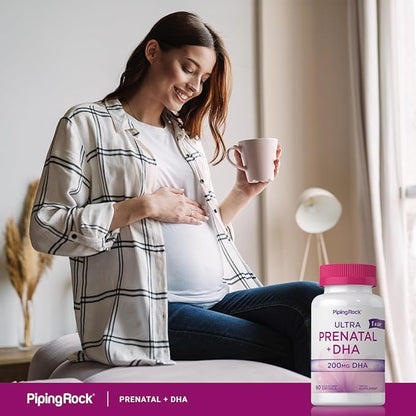 Piping Rock Prenatal Vitamins for Women | DHA 200 mg | 60 Softgels | with Iron, Folic Acid, & Omega 3 | Ultra Multivitamin Supplement | Non-GMO, Gluten Free