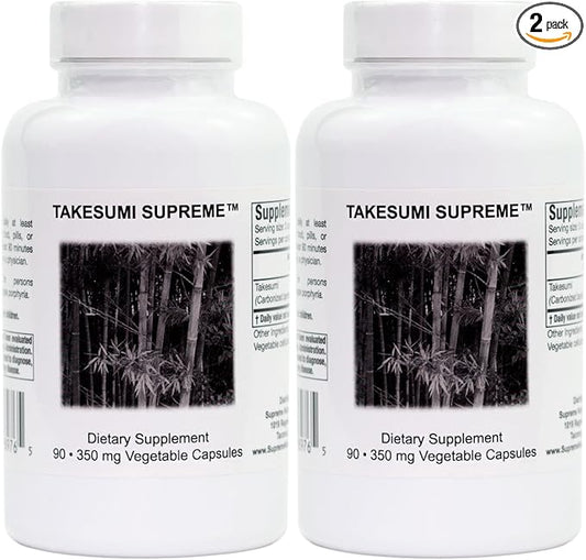 Supreme Nutrition Takesumi Supreme, 90 Pure Activated Bamboo Charcoal Vegetarian Capsules (Pack of 2)