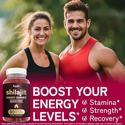 Shilajit Gummies for Men & Women | Sugar Free | Himalayan Pure Shilajit for Men Gummies | with Fulvic Acid | Non-GMO, Vegan Supplement | 90 Count