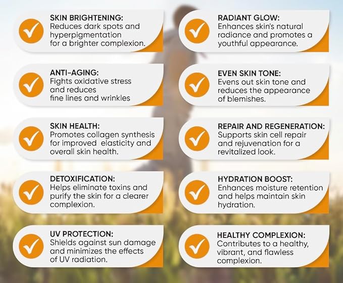 Skin Whitening - 10000mg Glutathione - Vitamin C & Collagen blend capsules - Fights Hyperpigmentation - Fair and Radiant Skin - Dark Spot Removal - Rejuvenation - Even Skin Tone - Anti-Aging