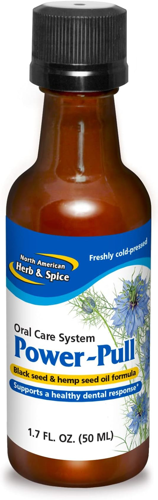 North American Herb & Spice Power-Pull - 1.7 fl oz - Oral Care System with Black Seed & Hemp Seed Oil - Supports Gum & Teeth Health - Non-GMO - 48 Servings