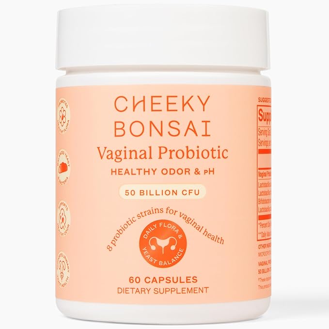 Cheeky Bonsai Vaginal Probiotic for Women pH Balance with Maximum Support 50 Billion CFU Probiotics - 8 Unique Strains for Her - Lactobacillus Blend - 60 Cap