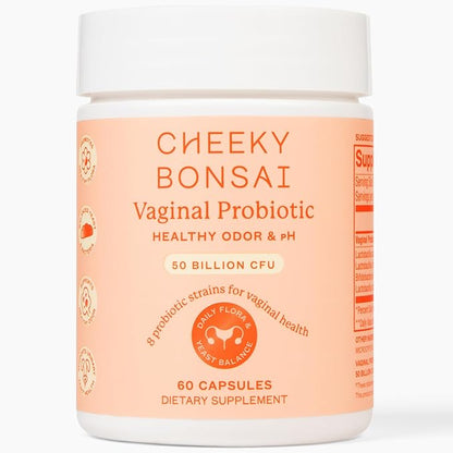 Cheeky Bonsai Vaginal Probiotic for Women pH Balance with Maximum Support 50 Billion CFU Probiotics - 8 Unique Strains for Her - Lactobacillus Blend - 60 Cap