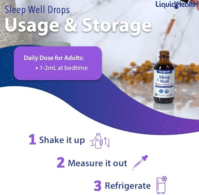 LIQUIDHEALTH Sleep Well Melatonin Drops & Calcium and Magnesium Liquid Joint Supplement Bundle - Natural Herbal Sleep Aid, Promotes Relaxation, Bone, Tissue, & Joint Support - USA Made, Vegan, Non-GMO
