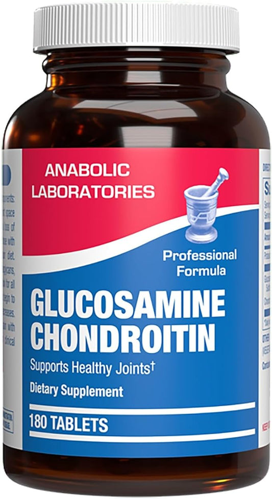 Anabolic Laboratories Glucosamine Chondroitin Tablets - 180 Nutritional Supplements for Joint Health - Contains 500 mg Glucosamine Sulfate Potassium Chloride and 40 mg Chondroitin Sulfate