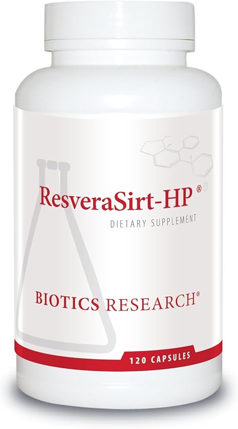 Biotics Research ResveraSirt HP Formulated by Dr. Mark Houston, Trans Resveratrol, Quercetin, Increase Sirtuin Activity, Cardiovascular Support, Heart Power, Vascular Support, 120 Capsules