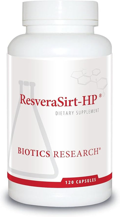 Biotics Research ResveraSirt HP Formulated by Dr. Mark Houston, Trans Resveratrol, Quercetin, Increase Sirtuin Activity, Cardiovascular Support, Heart Power, Vascular Support, 120 Capsules