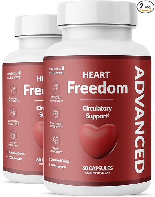 Heart Freedom - Plant-Based Supplement with Garlic, Hibiscus, and Hawthorn Berry | Non-GMO, Natural Ingredients | Made in USA, GMP-Certified | 60 Capsules, 2 Month Supply