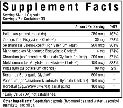 Seeking Health Trace Minerals Complex II - Immune Health & Brain Health Supplement with Zinc & Selenium - Copper- and Iron-Free Formula - Energy, Skin & Hair Support Supplement - 30 Capsules