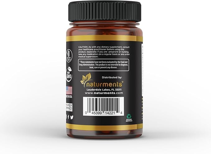 Naturments Premium Black Seed Oil Vegetarian Capsules 100% Organic Unrefined Non GMO Cold Pressed Extra Virgin Nigella Sativa Pure Halal Kalonji Oil - 60 Capsules (500 mg Each)