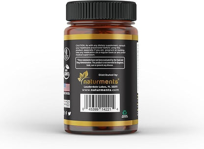 Naturments Premium Black Seed Oil Vegetarian Capsules 100% Organic Unrefined Non GMO Cold Pressed Extra Virgin Nigella Sativa Pure Halal Kalonji Oil - 60 Capsules (500 mg Each)