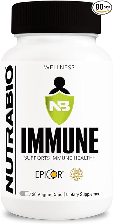 NutraBio Immune- Immune Support Supplement- Immunity Supplement- 90 Vegetable Capsules