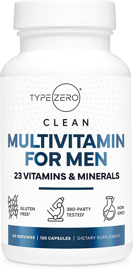 Type Zero Multivitamin Capsules for Men (120 Capsules) (1200 mg) - Gluten-Free, 60 Servings