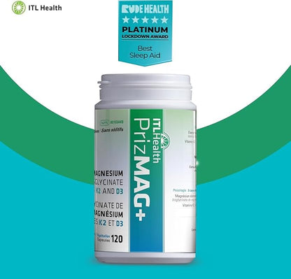 ITL Health Pure Magnesium Bisglycinate VIT K2 D3, 120 CT