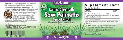 BlueBonnet Extra Strength Saw Palmetto Berry Extract Supplement, 60 Count