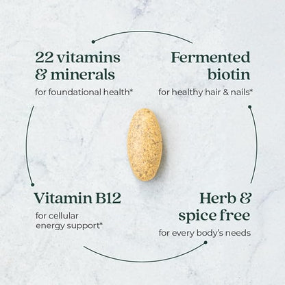 New Chapter One Daily Multivitamin for Immune, Energy & Stress Support, 20+ Nutrients Fermented with Probiotics & Whole Foods, Made with Organic Vegetables - 72 ct