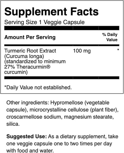 Swanson Theracurmin - Herbal Supplement Supporting Joint Health & Mobility - Formulated for High Absorption - (30 Capsules, 100mg Each)