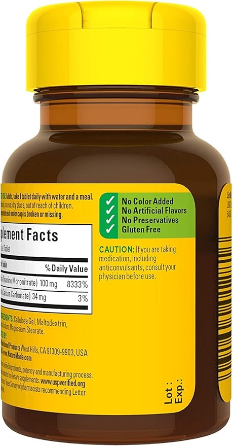 Nature Made B1 100 Mg 100 Count (5 Pack)