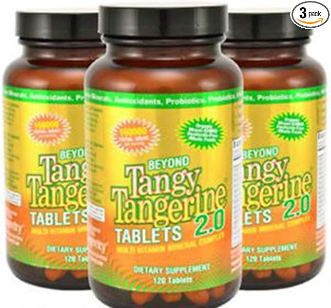 Youngevity Beyond Tangy Tangerine 2.0 Multi-Vitamin & Mineral Complex - Made with Natural & Whole Foods | 160,000 ORAC | 120 Tablets - 3-Pack