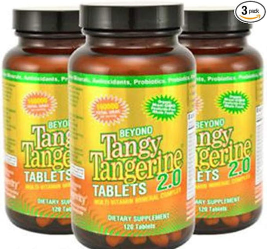 Youngevity Beyond Tangy Tangerine 2.0 Multi-Vitamin & Mineral Complex - Made with Natural & Whole Foods | 160,000 ORAC | 120 Tablets - 3-Pack