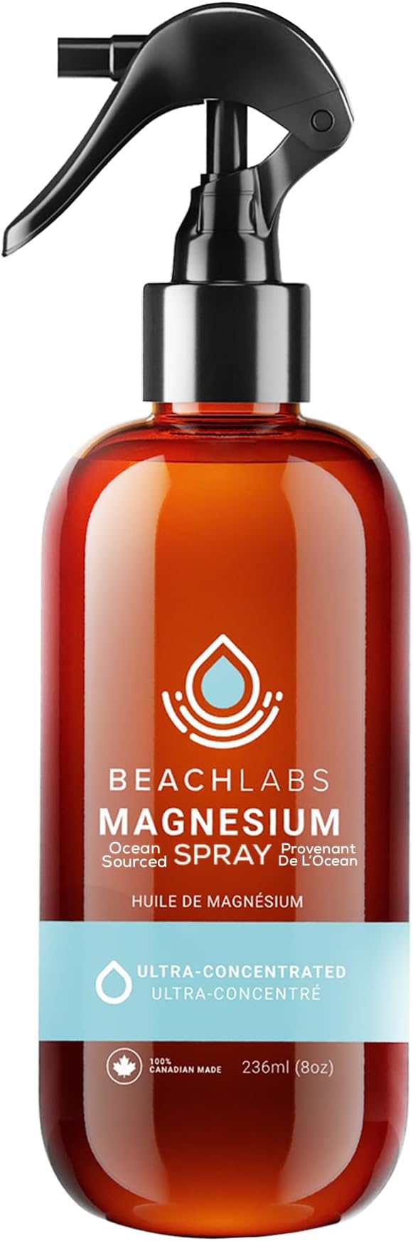 Magnesium Oil Spray - Ocean-Sourced Magnesium for Daily Wellness | 100% Natural with 40+ Trace Minerals | 8 fl oz