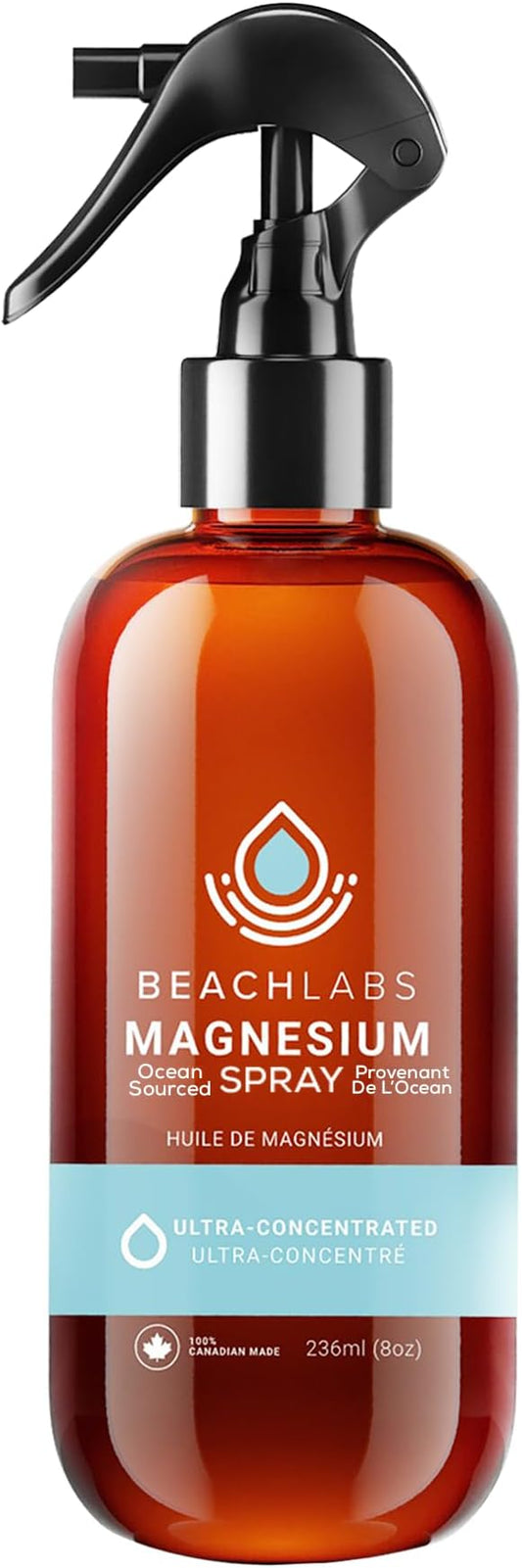 Magnesium Oil Spray - Ocean-Sourced Magnesium for Daily Wellness | 100% Natural with 40+ Trace Minerals | 8 fl oz