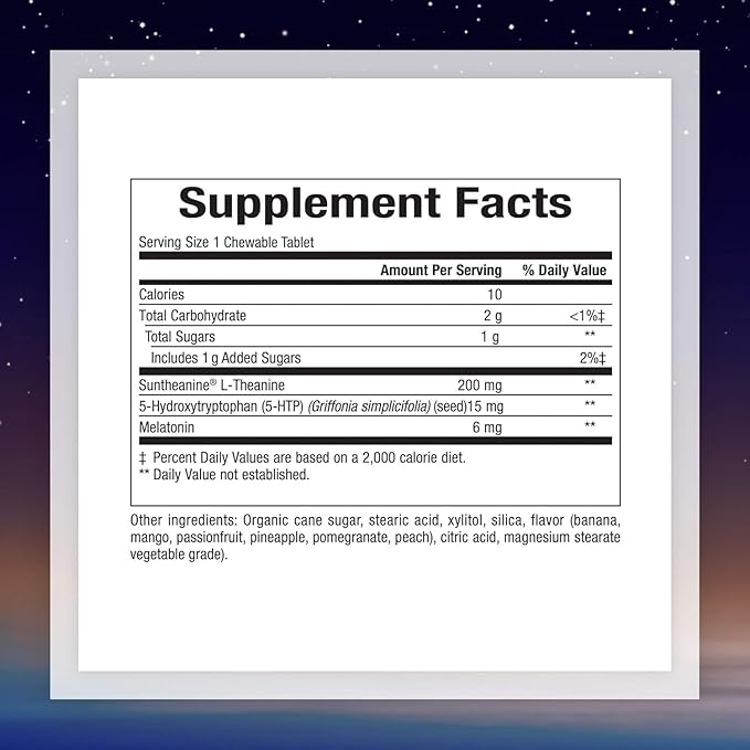 Natural Factors Stress-Relax Tranquil Sleep Extra Strength, with Suntheanine L-Theanine, 5-HTP, Melatonin, 60 Tablets