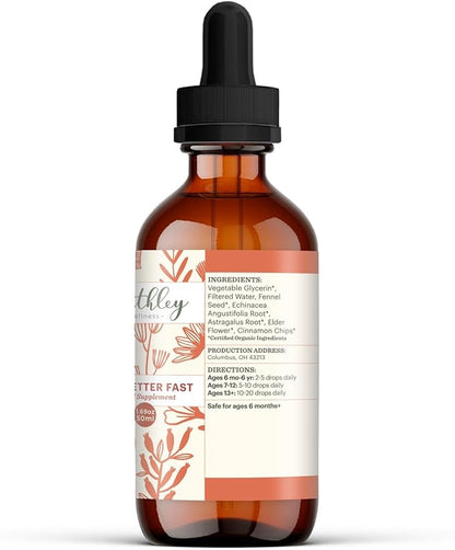 Earthley Wellness Feel Better Fast, All-Natural Relief for Minor Ailments, Supports Immune & Digestive Health, Echinacea Root, Fennel, Astragalus Root, Elder Flower and Cinnamon (1.69oz)