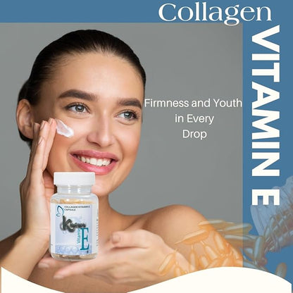 KIOCARE-Vitamin E Oil for Face-Skin Care,Vitamin E Oil-Vitamin E Capsules-Facial Skin Care Products-Face Serum-Face Care-Vitamina E para la Cara-Anti Aging-Aloe Vera-Face Oil and Serum for Women