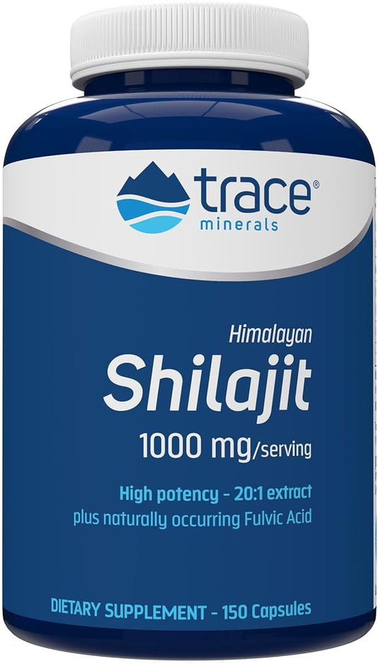 Trace Minerals Shilajit 1000mg - Mineral Supplement Support for Brain Health & Immune Function - Healthy Energy Support Formula with Shilajit Extract & Trace Minerals - 150 Capsules (75 Servings)
