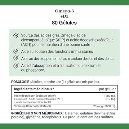 Nature's Bounty Omega-3 + D3 Fish Oil 1200mg / Vitamin D3 1000IU 90 softgels