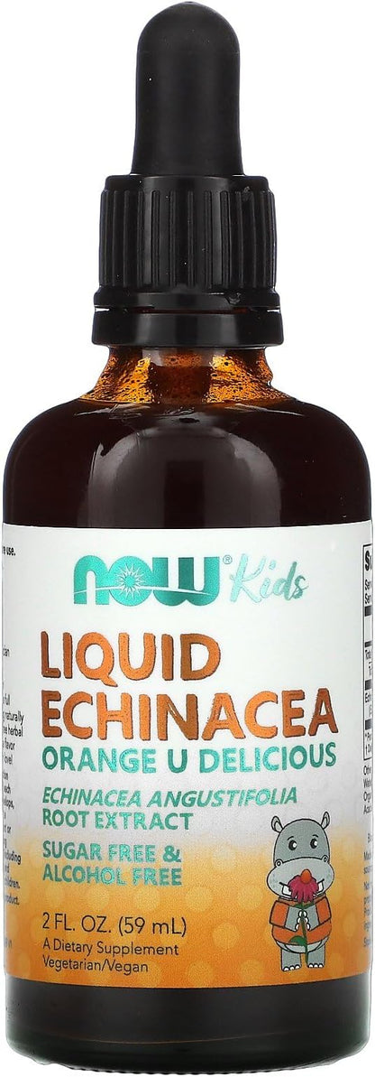 NOW Foods Supplements, Kids Liquid Echinacea with Dropper, Immune System Support, Formulated for Kids, 2 Fl Ounce, packaging may vary