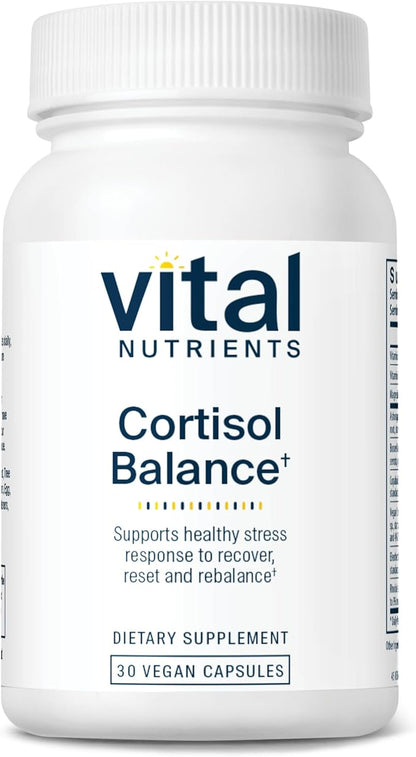 Vital Nutrients Cortisol Balance | Vegan Stress Relief Supplement | Cortisol Manager Supports Energy & Stress Levels | Ashwagandha & Magnesium for Relaxation | Gluten, Dairy, Soy Free | 30 Capsules
