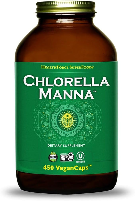 HealthForce SuperFoods Chlorella Manna - Capsule - 450 Vegan Capsules