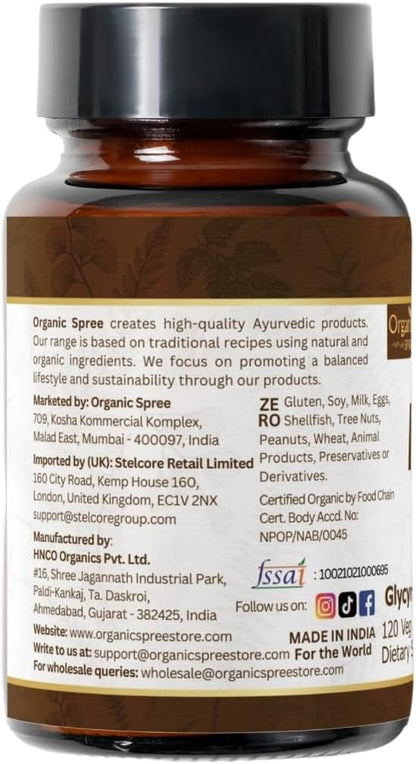 MULETHI - Licorice 120 Tablets | Glycyrrhiza Glabra (Mulethi) | Liquorice Root | USDA Organic Certified | Supports Healthy Digestion | Organic and Natural 120 tab